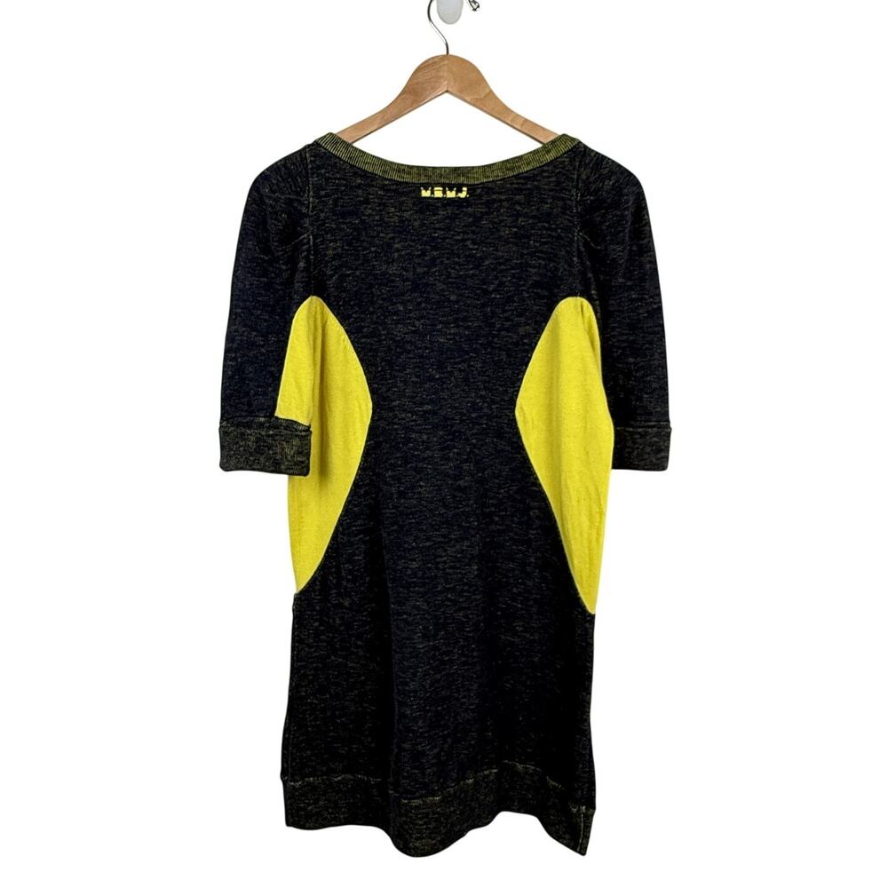 Marc by Marc Jacobs Knit Sweater Dress S Navy Chartreuse Pockets Y2K - Picture 3 of 8